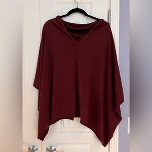 Prisa Deep Red Women's Poncho